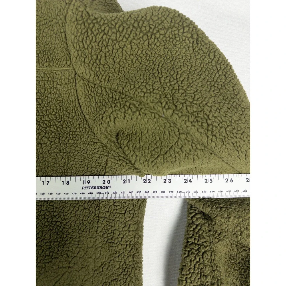 The North Face Campshire Sherpa Fleece Half Zip Pullover Mens L Olive Green Gorp